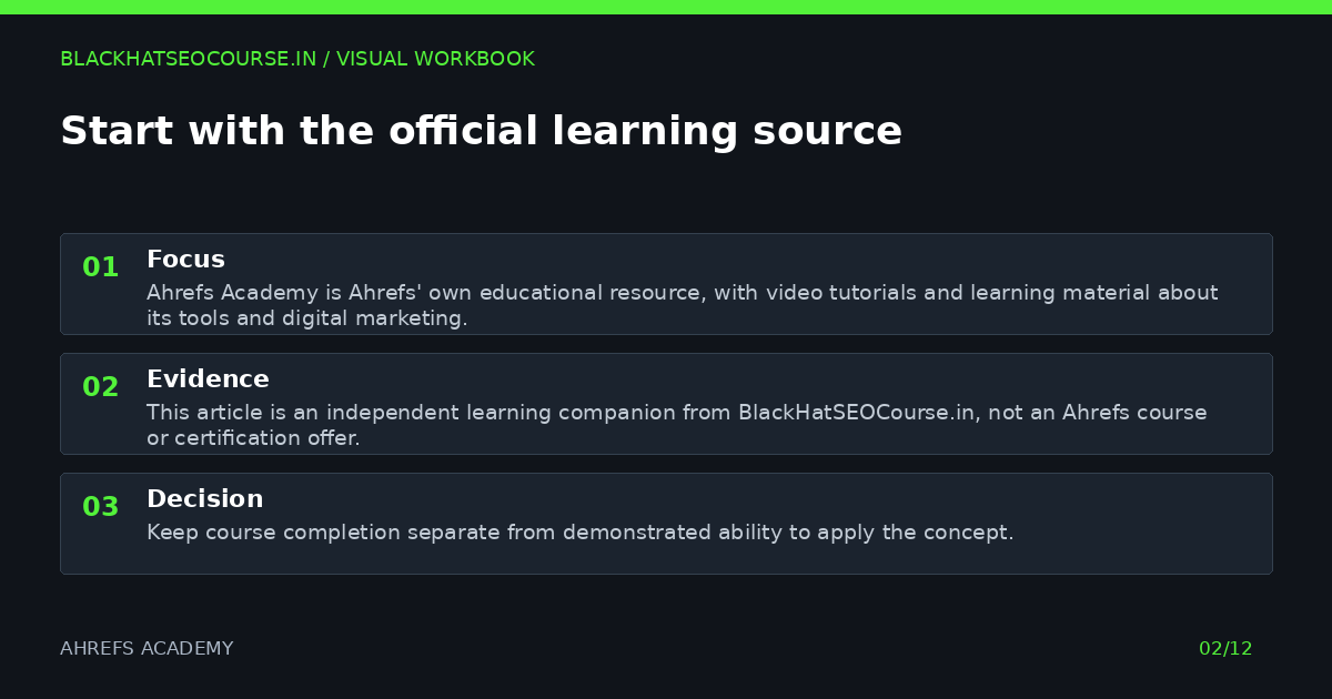 Start with the official learning source — visual summary