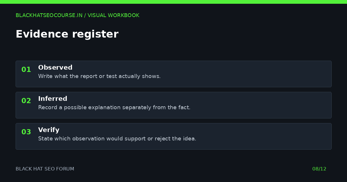 Black hat seo forum: evidence register