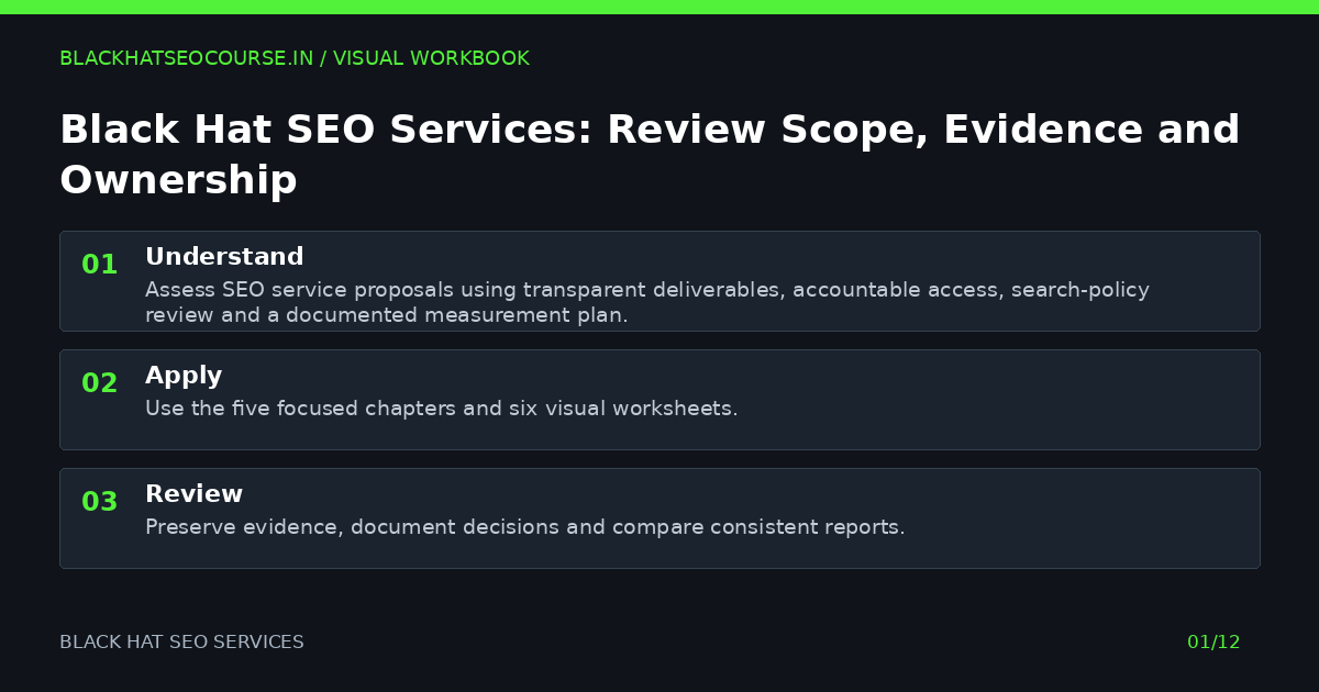 Black Hat SEO Services: Review Scope, Evidence and Ownership